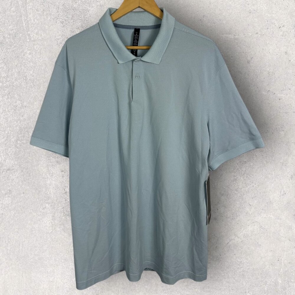 NWT Lululemon Tech‎ Pique Polo Short Sleeve Shirt Mens Size XXL Blue M3BCSS NEW - Picture 12 of 15